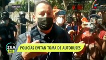 Policías evitaron que normalistas tomarán autobuses en Oaxaca