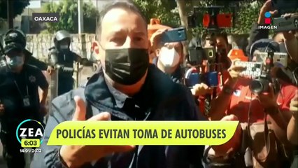 Policías evitaron que normalistas tomarán autobuses en Oaxaca