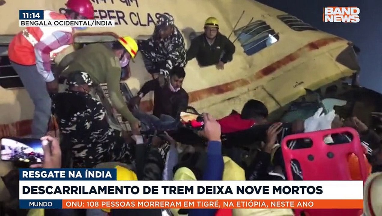 Subiu para nove o número de mortos no descarrilamento de um trem na Índia.Saiba mais em youtube.com.br/bandjornalismo#BandNews #Índia #acidente