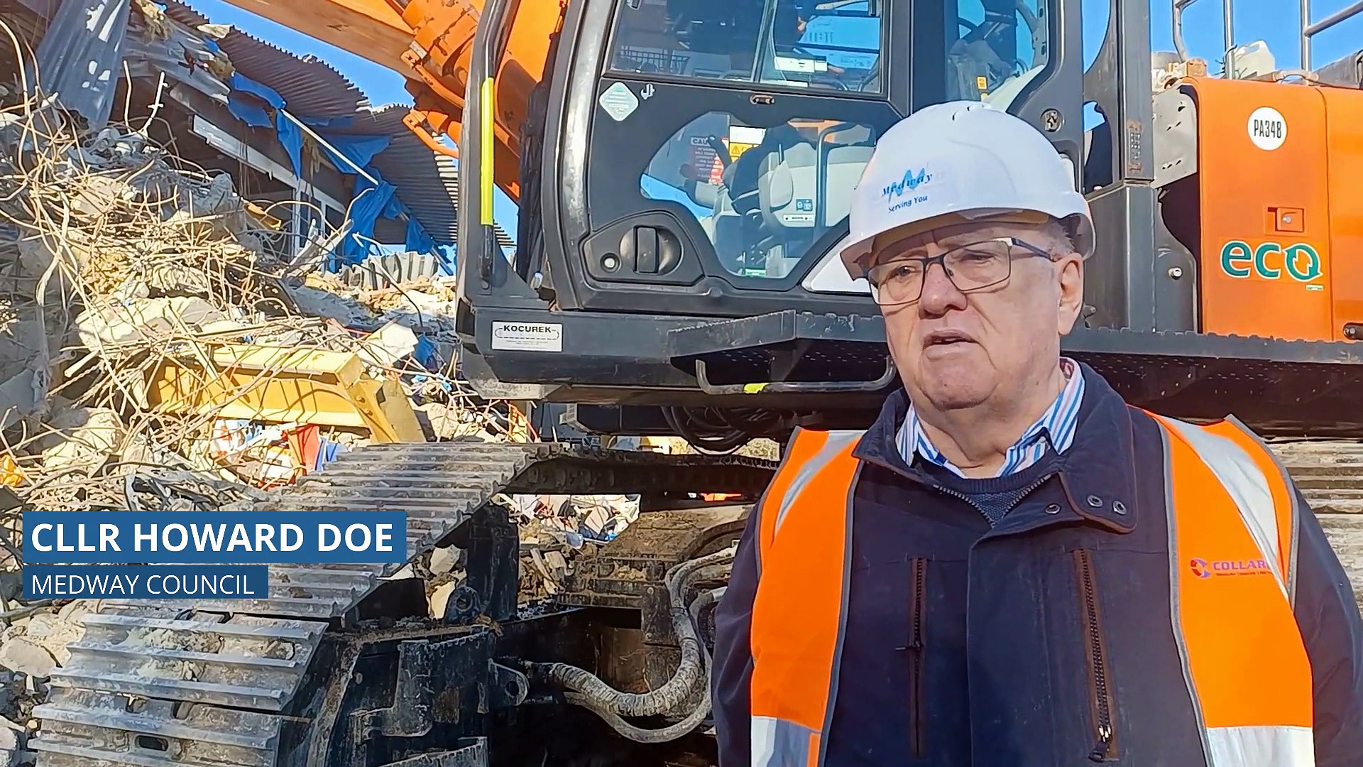 Demolition continues at Splashes Leisure Centre, Rainham to make way