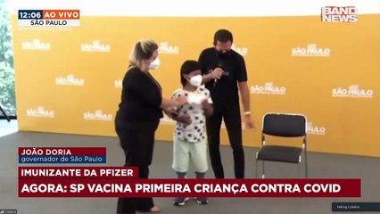 Davi Seremramiwe Xavante, de 8 anos, recebeu a 1ª dose da Pfizer em São Paulo