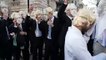 Bewigged 'Boris Johnsons' sing outside Downing Street