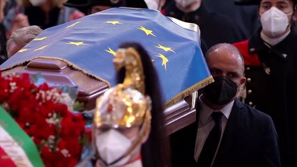 Italia y la UE dan su último adiós a Sassoli en un funeral de Estado en Roma