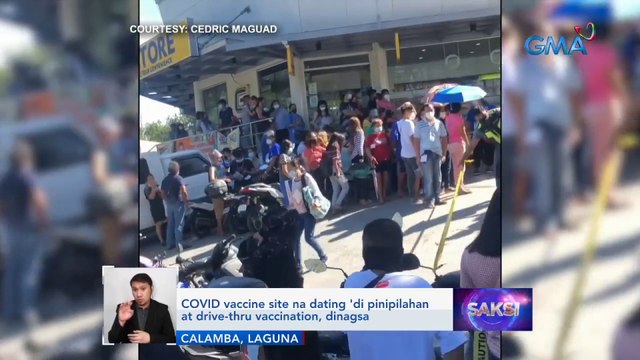 COVID vaccine site na dating 'di pinipilahan at drive-thru vaccination, dinagsa | Saksi
