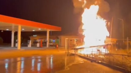 Girasole (NU) - In fiamme serbatoio Gpl di un distributore di carburanti (14.01.22)