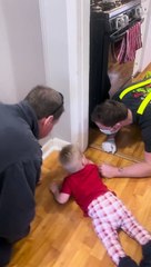 Distressed Toddler has Fingers Freed by Rescue Workers