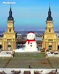 Un muñeco de nieve gigante para dar la bienvenida a los Juegos Olímpicos de Invierno