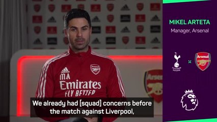 Arteta expresses concerns over player shortage for derby