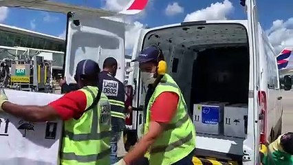 Avião desembarca com 16,3 mil vacinas contra a covid-19 no Aeroporto de Brasília