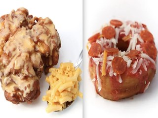 PIZZA DOUGHNUT! You can pick up doughnuts stuffed with mac n cheese or topped with pizza at Chin Up Donuts in Arizona - Appetite AZ