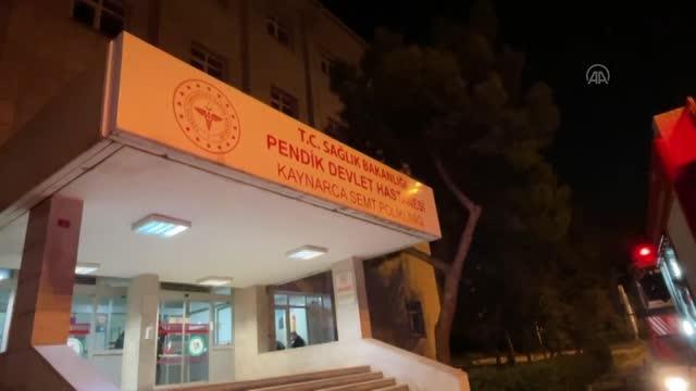 Pendik'te park halindeki polis aracı yandı