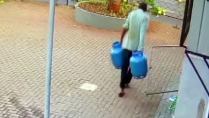 Câmera de segurança registra furto de botijões de gás em quiosque na Av. Brasil