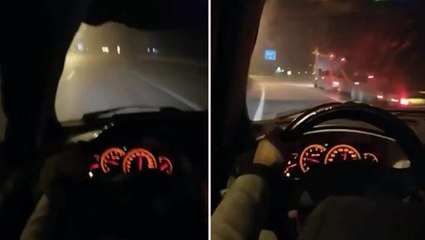 Çığlık sesleri yürek dağladı! Otomobilin kaygan yolda kaza yaptığı anlar kamerada