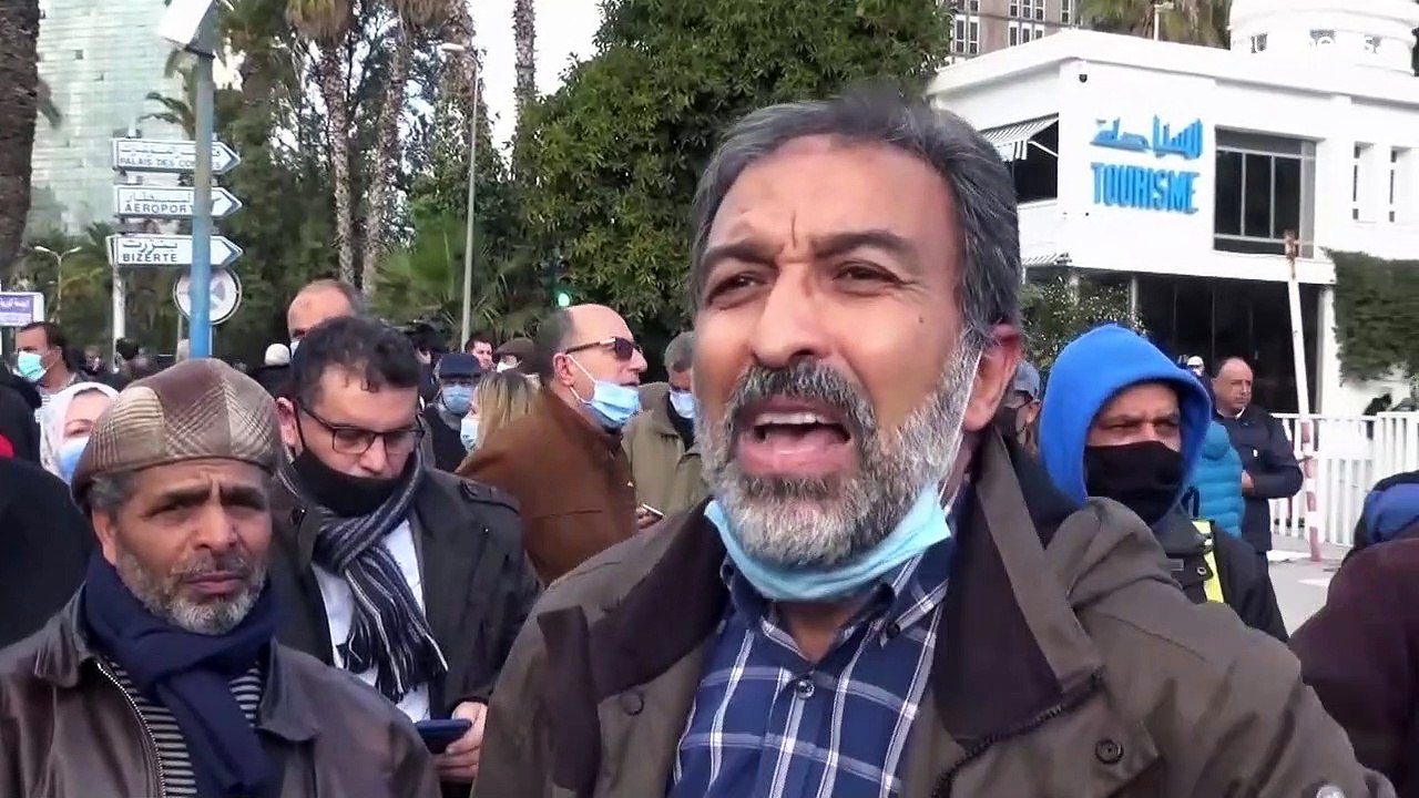 شاهد: تونس في الذكرى 11 لثورة الياسمين: "لا حال...