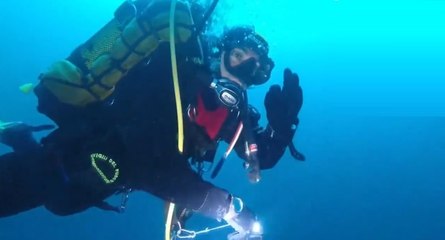 Cagliari - Sommozzatori dei Vigili del Fuoco si addetrano su relitto americano affondato (15.01.22)