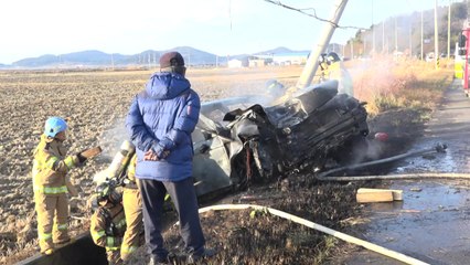 전남 해남에서 승용차가 전봇대 들이받아...60대 사망 / YTN