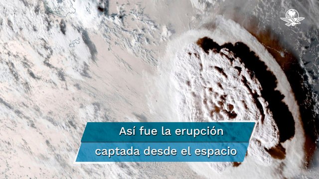 Así de vio desde el espacio la erupción de volcán submarino en la isla de Tonga