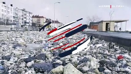 Kastamonu'da sahile vuran dev dalgalar hasara neden oldu