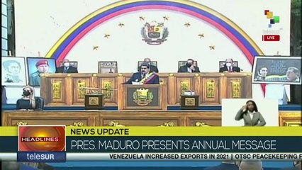 President Nicolas Maduro welcomes guests present at the delivery of his annual message