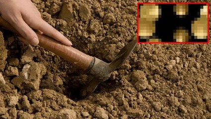 Kazmasının son darbesiyle havalara uçtu, topraktan değeri paha biçilemeyen altınlar fışkırınca yetkilileri aradı