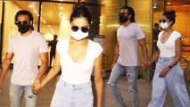 Ranveer Singh, Deepika Padukone Walk Hand-In-Hand As They Arrive Back In Mumbai