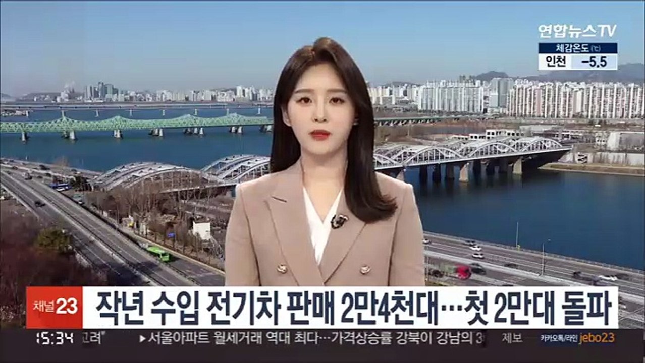 작년 수입 전기차 판매 2만4천대…첫 2만대 돌파