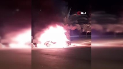 Pendik'te talihsiz vatandaşın hem aracı yandı, hem köpeği kaçtı