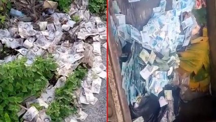 Venezuela'da para biriminin değer kaybetmesi sonrası torbalar dolusu banknotun sokağa atıldığı iddiası
