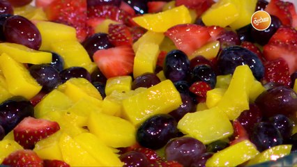 حلوى الفواكه بالكريمة و الشوكولاتة | غادة جميل