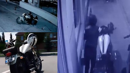 Önce keşif yaptılar sonra seçtikleri motosikleti iterek götürdüler