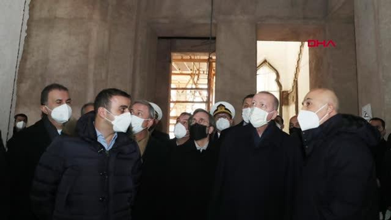 CUMHURBAŞKANI ERDOĞAN, DİVANHANE BİNASI'NDA İNCELEMELERDE BULUNDU