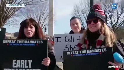 Washington’da Binlerce Kişi Salgın Önlemlerini Prostesto Etti