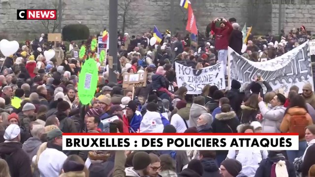 Covid-19 : des violences éclatent en marge d'une manifestation à Bruxelles contre les restrictions sanitaires