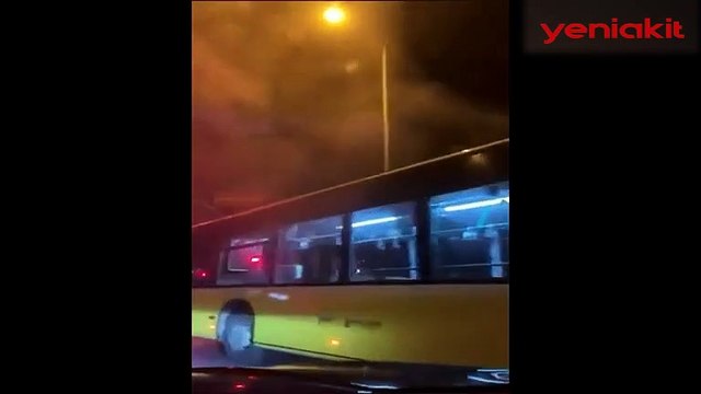 İETT'nin otobüsünden dumanlar yükseldi