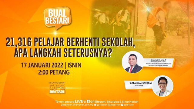 [LIVE] Lebih 21,000 pelajar berhenti sekolah, di mana puncanya dan apa yang patut kita buat sekarang?