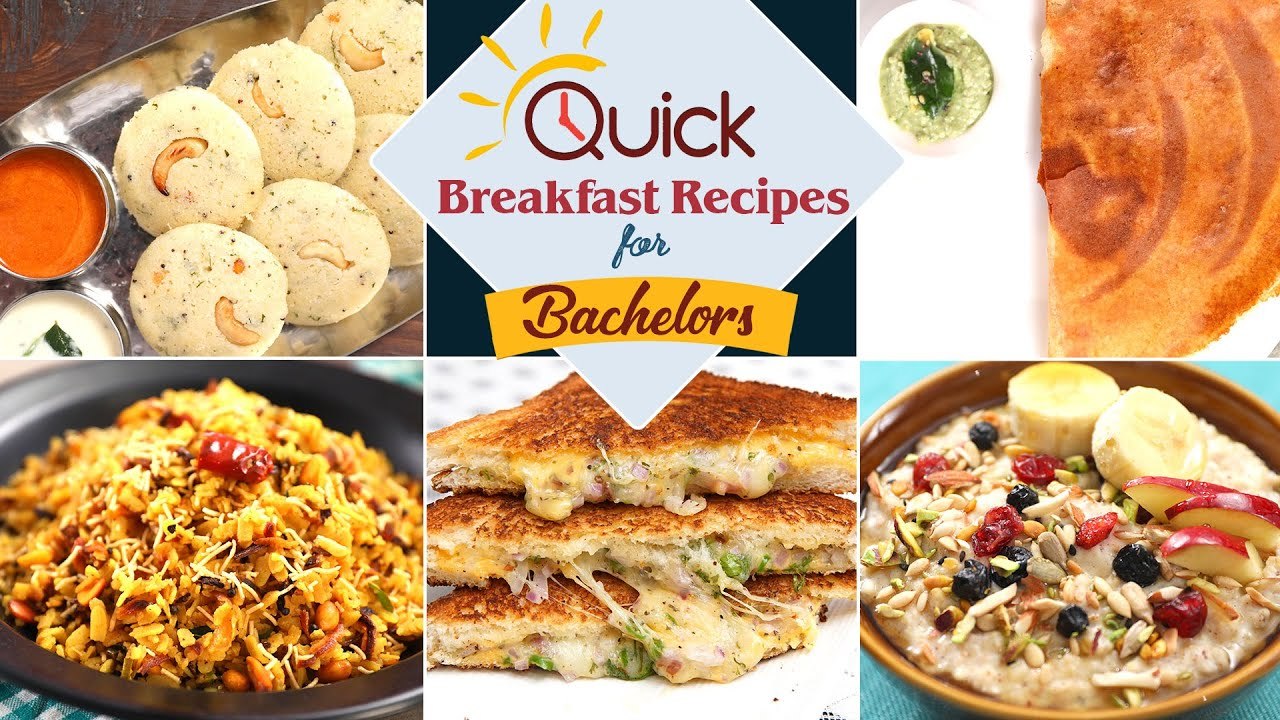 5 Instant Breakfast Recipes For Bachelors | Rava Idli | Bread Dosa | Poha Premix | Oats Porridge