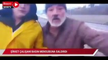 Zonguldak'ta 3 kez dalgaların yuttuğu yolda çalışmaları haber yapan basın mensubuna saldırı