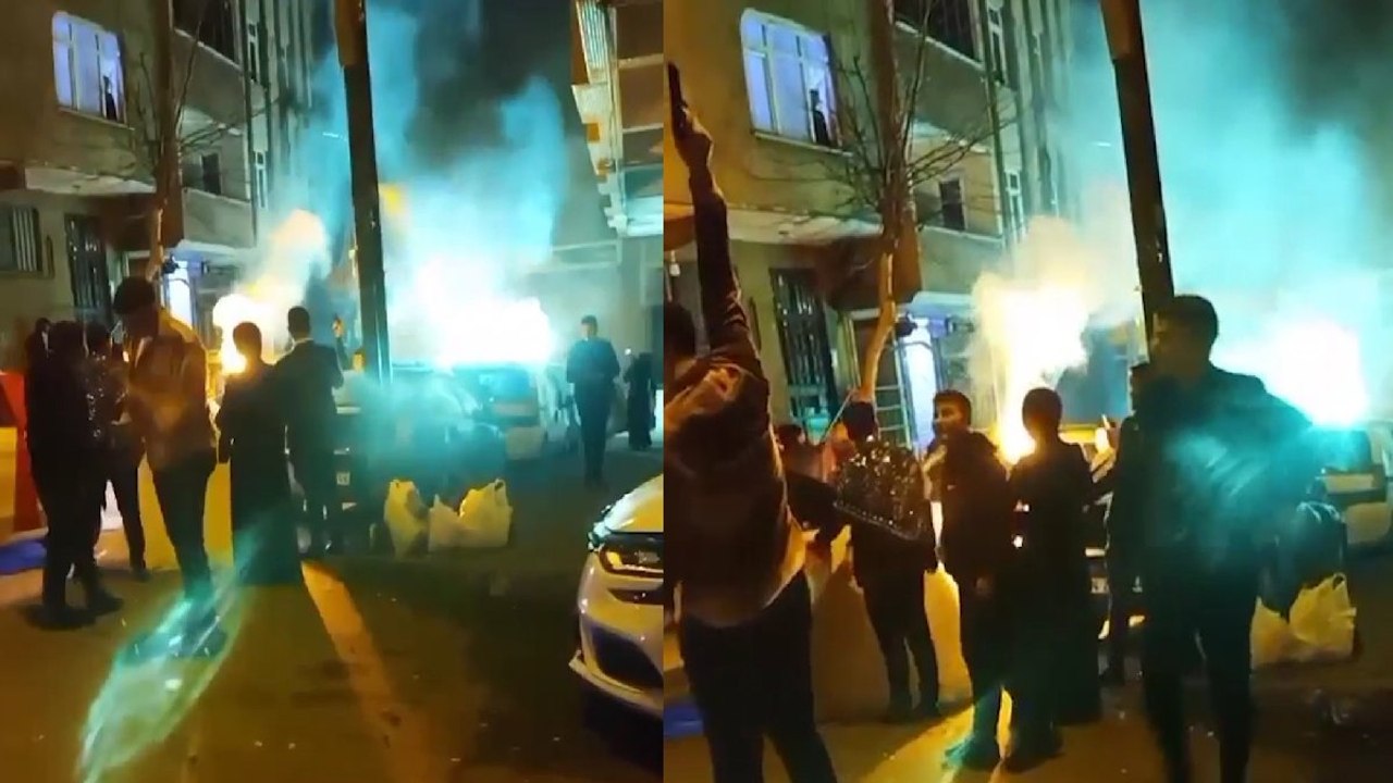 Bağcılar'da düğün magandalarının havaya ateş etmesi kamerada