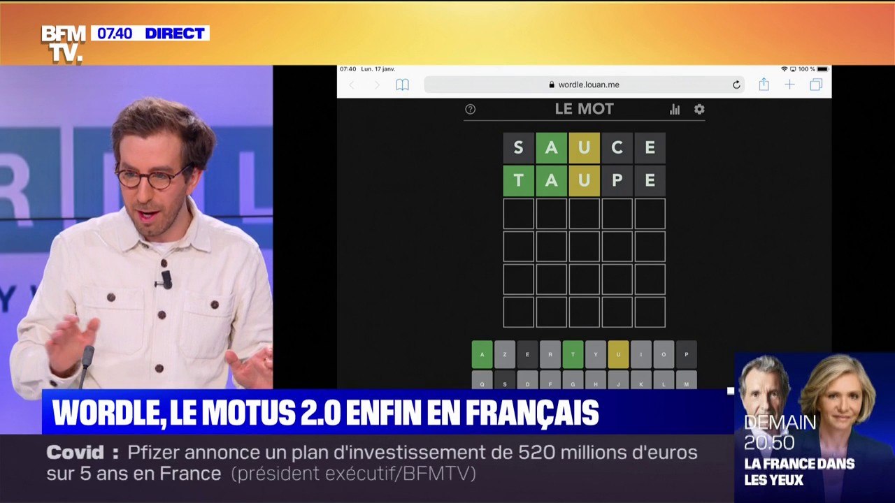 Wordle", le Motus 2.0 existe aussi en français - Vidéo Dailymotion