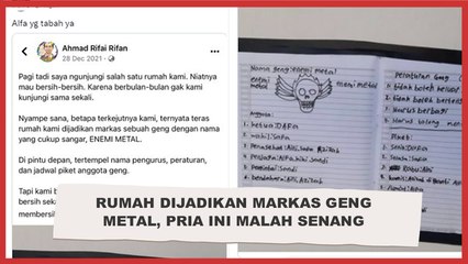 Rumah Dijadikan Markas Geng Metal, Pria ini Malah Senang, Warganet Salfok Ada Jadwal Piket
