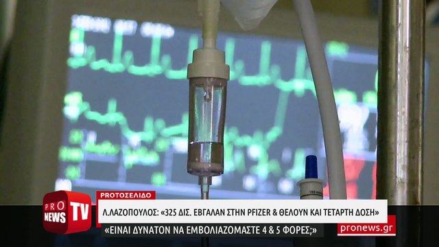 Λ.Λαζόπουλος: «325 δισ. έβγαλαν στην Ρfizer και θέλουν και 4η δόση – Είναι δυνατόν να εμβολιαζόμαστε 4 και 5 φορές;»