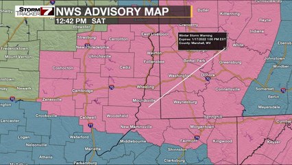 West Virginia Ohio and Pennsylvania under a Winter Storm Warning