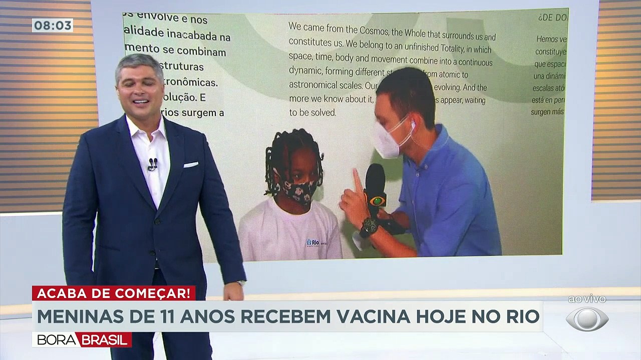 Meninas de 11 anos de idade e crianças com comorbidades já podem se vacinar contra a Covid-19 no Rio. Marion, de 11 anos, foi a primeira menina a tomar a dose infantil.