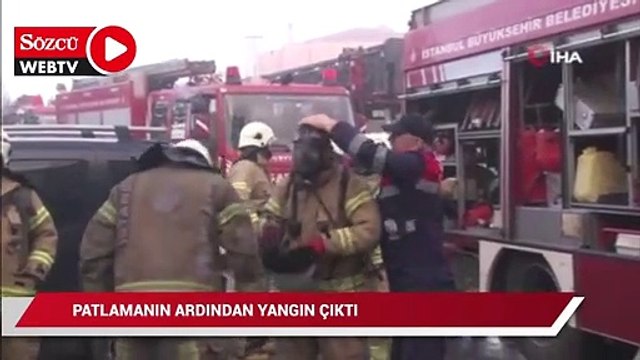 Pendik’te demir fabrikasında patlamanın ardından yangın çıktı