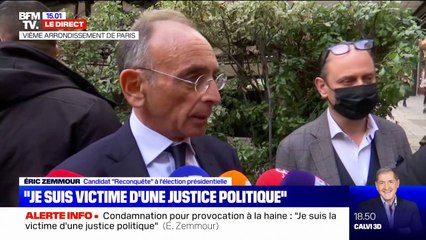Éric Zemmour sur sa condamnation pour provocation à la haine raciale: "Ça fait dix ans qu'on me harcèle judiciairement"