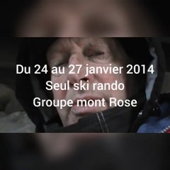 Seul ski rando 3600 m janvier 2014 groupe mont Rose Italie