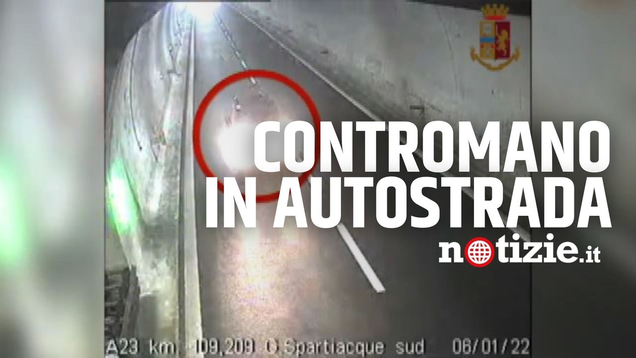 Paura in A23, auto sfreccia contromano in autos...