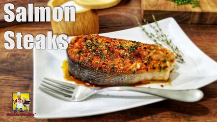 Honey Garlic Salmon Steaks _ Salmon Recipe