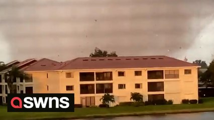 Watch the moment a tornado tore through Fort Myers, Florida, sending debris flying