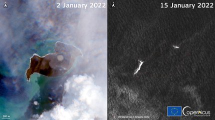 Así ha quedado la isla del volcán de Tonga